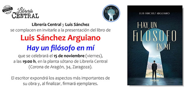 Luis Sánchez Arguiano presenta Hay un filósofo en mí